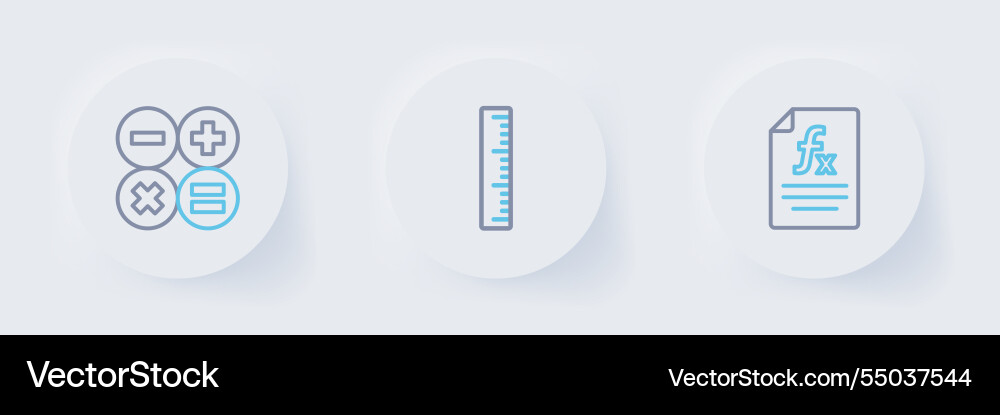 Set line function mathematical symbol ruler Vector Image