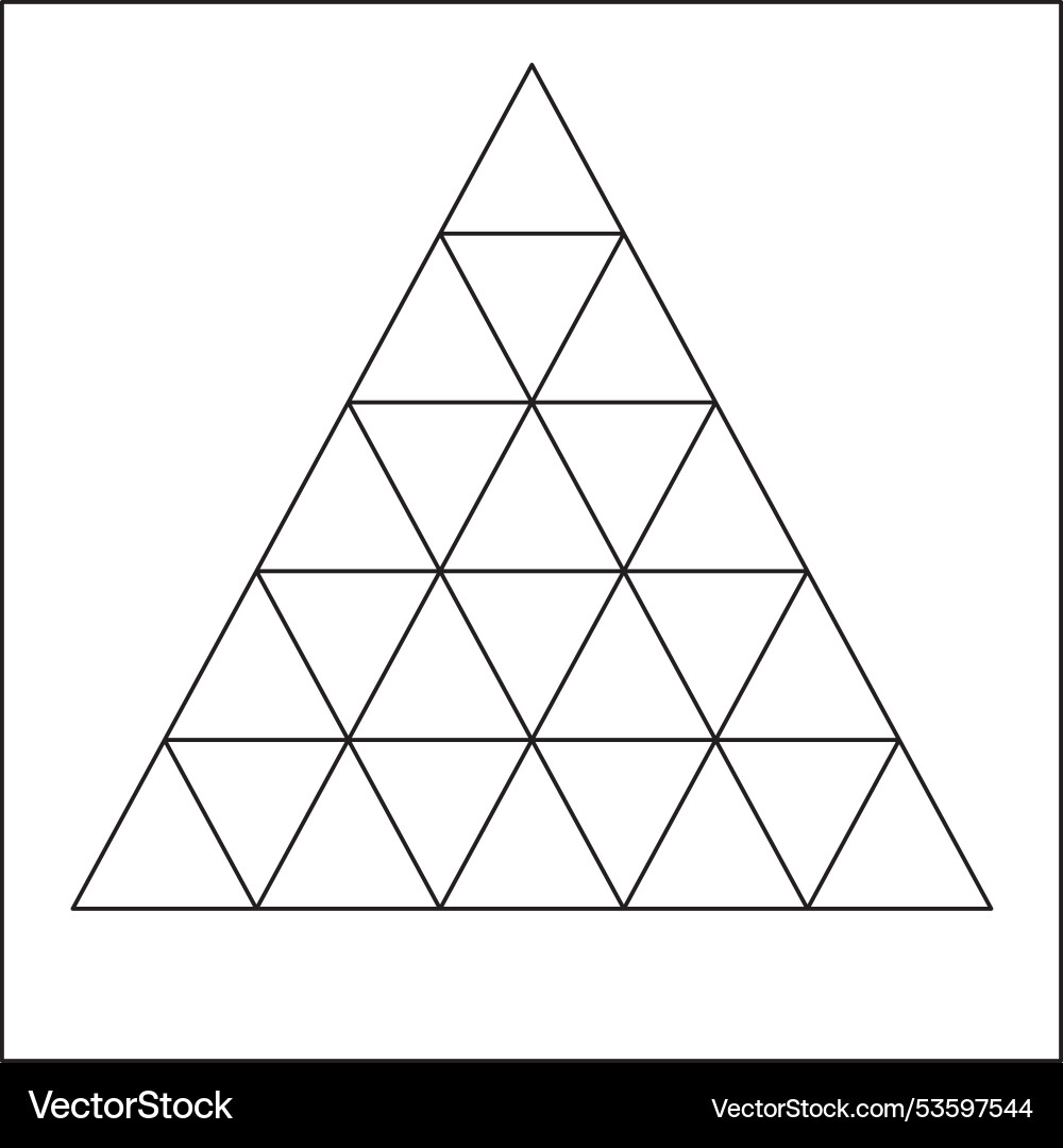 Sketch of several triangles stacked into a pyramid Sketch of several triangles stacked into a pyramid vector image