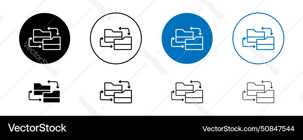 Synchronization icon set share backup data symbol Vector Image
