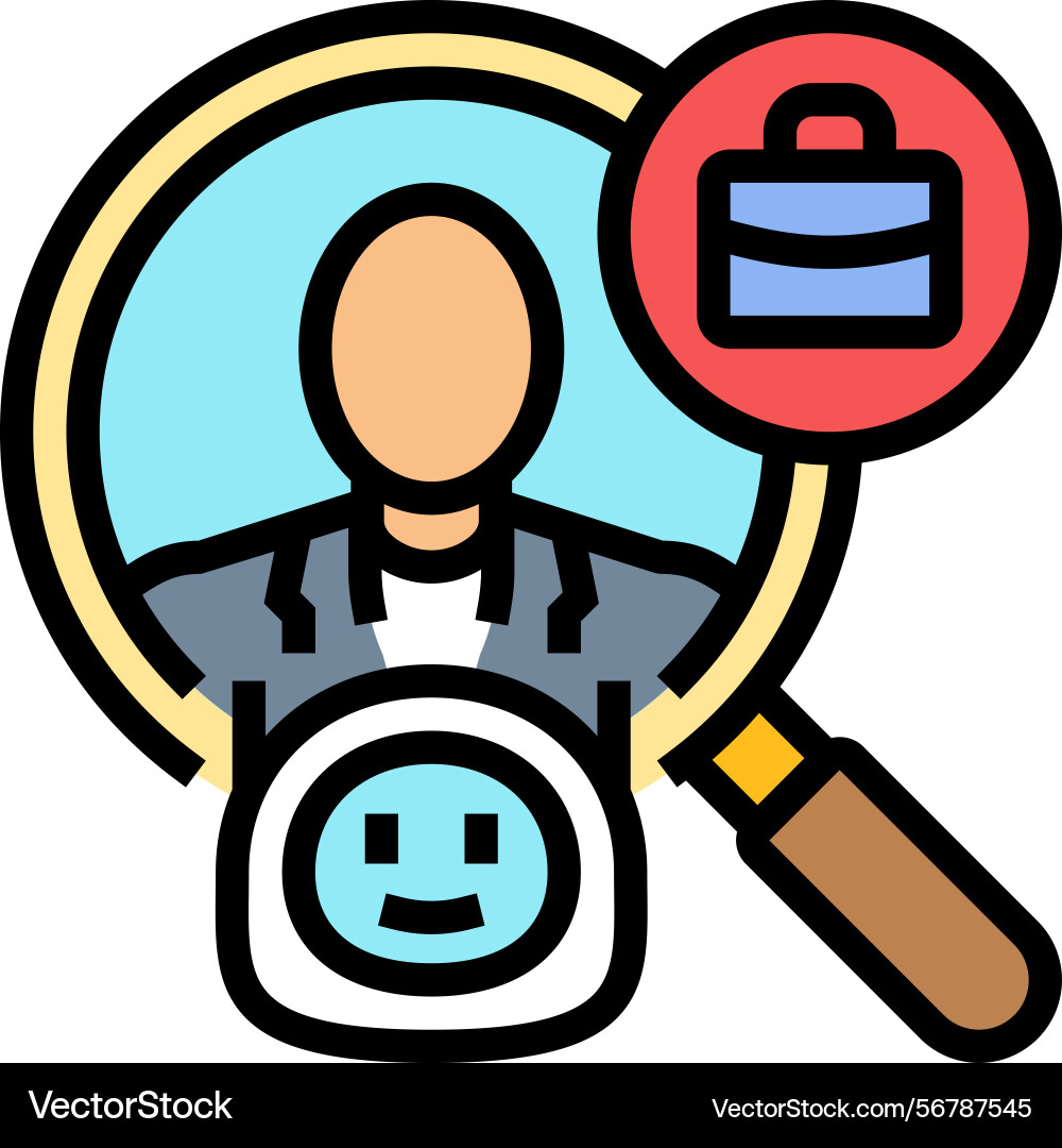 Ai based candidate matching head hunting color Vector Image