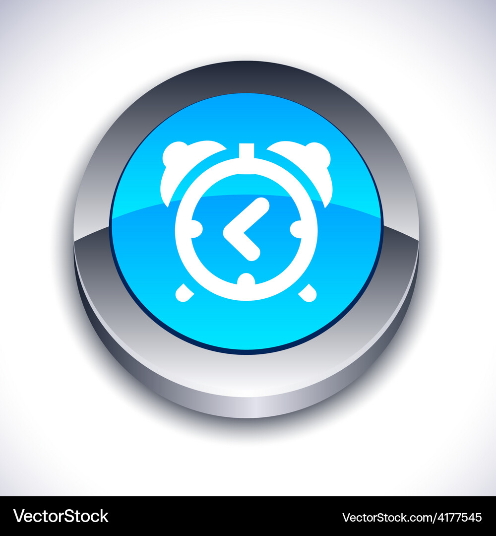 Alarm-clock 3d button Vector Image