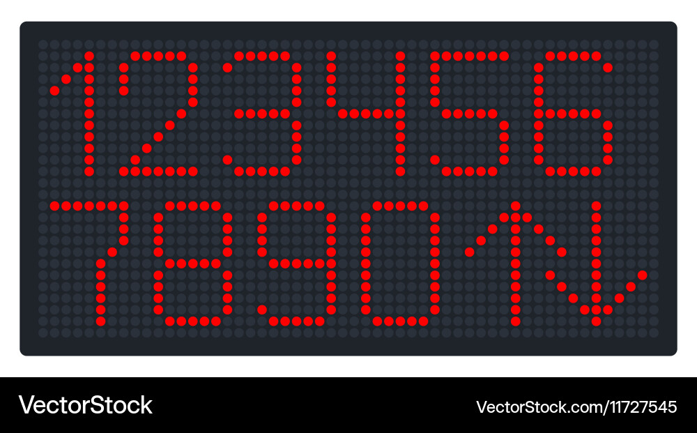 Digital number set for elevator or watch Vector Image