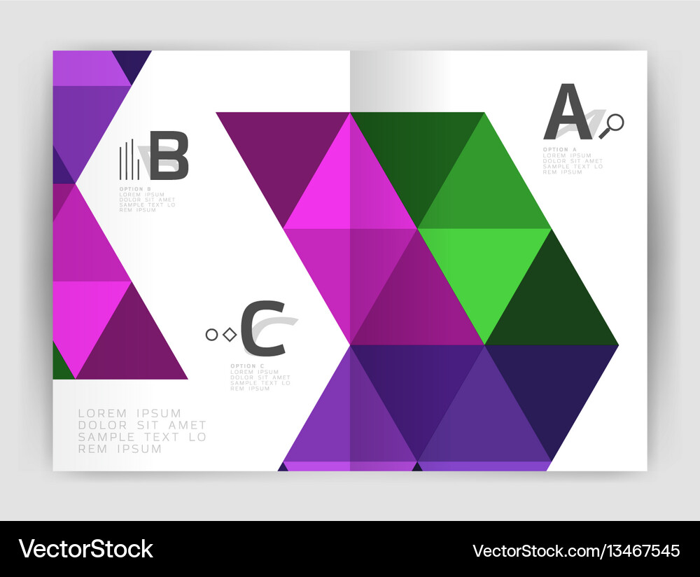 Modern triangle print template Vector Image