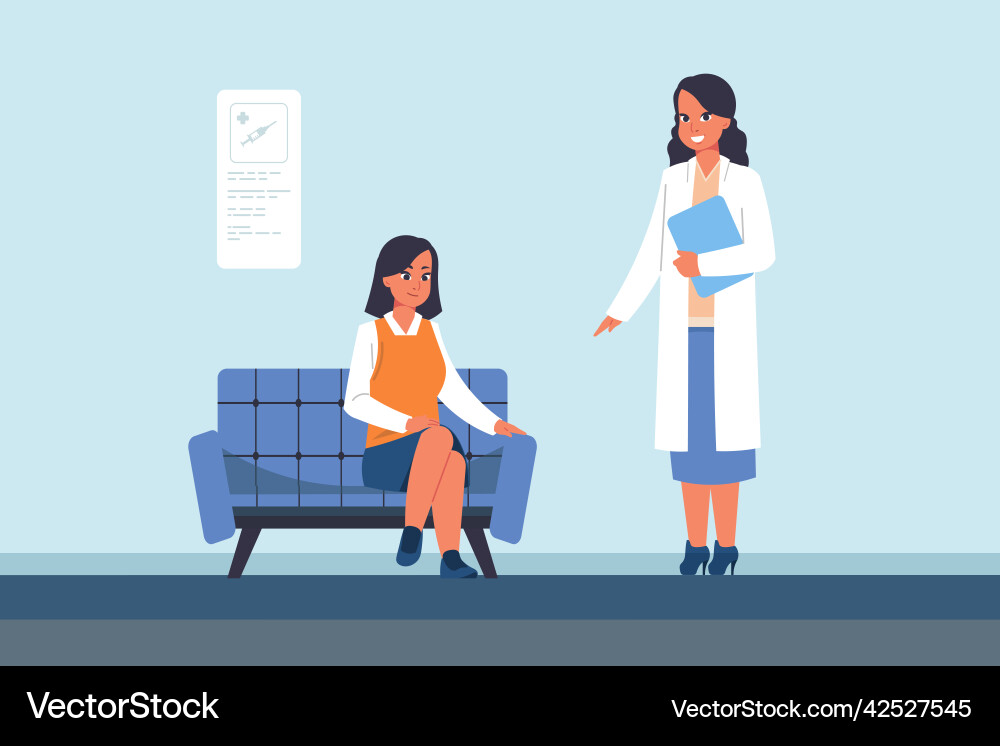 People waiting at clinic patient visiting doctor People waiting at clinic patient visiting doctor vector image