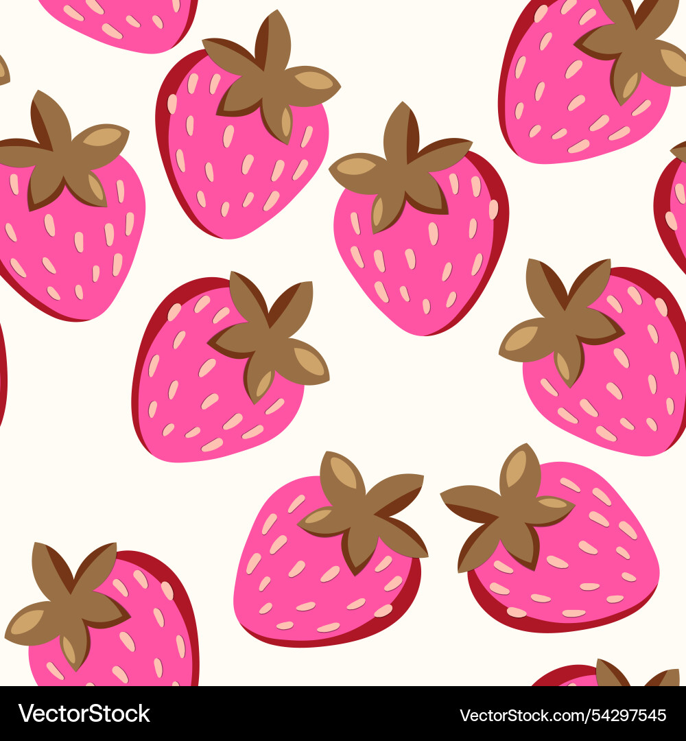 Seamless pattern with strawberry on color Vector Image
