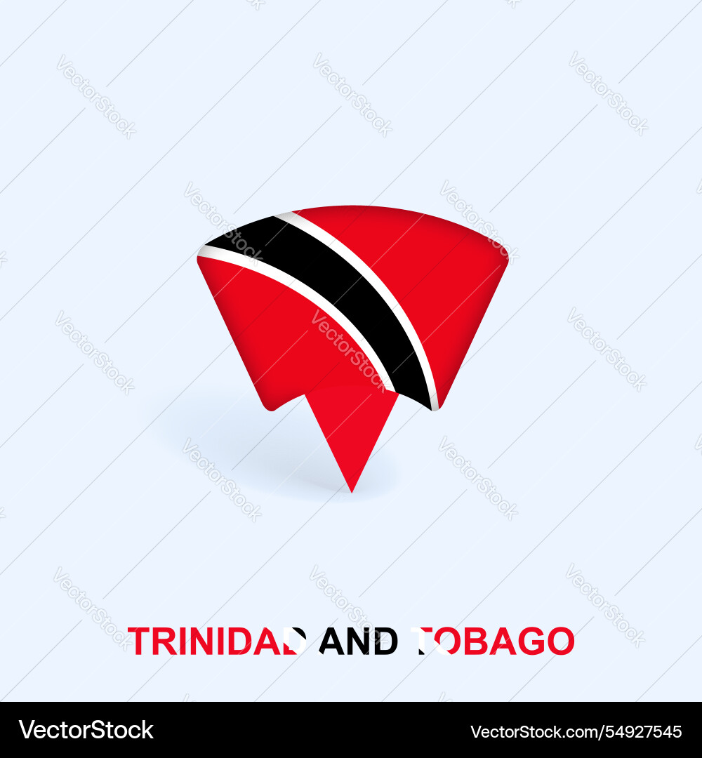 Trinidad and tobago flag map pointer design vector image