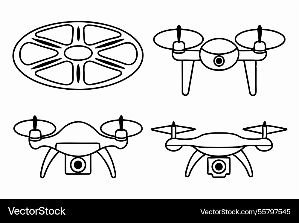 Unique drone designs for functionality and style Vector Image