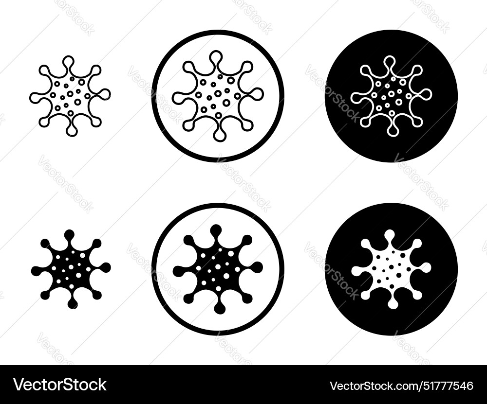 Bacteria line icon set Royalty Free Vector Image