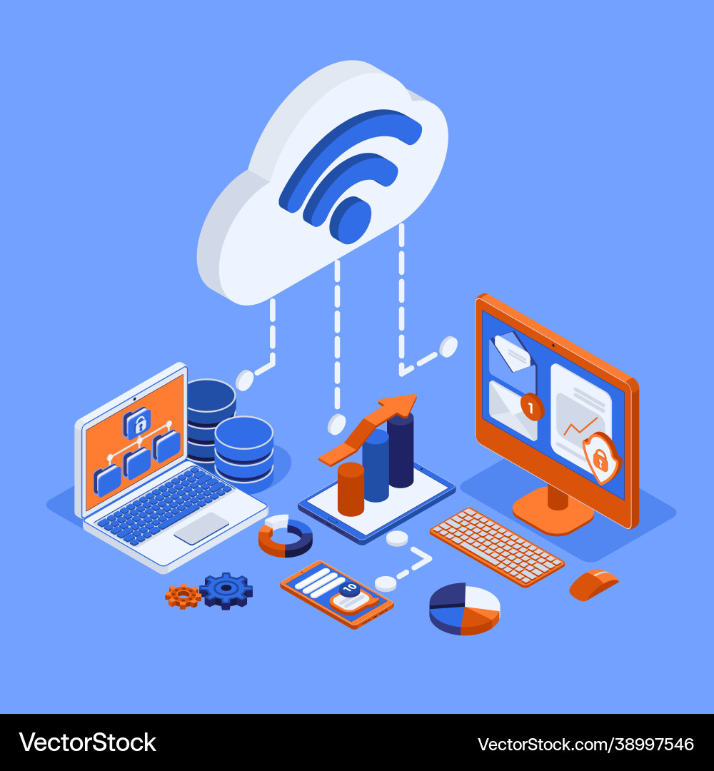 Big data analysis processing Big data analysis processing vector image