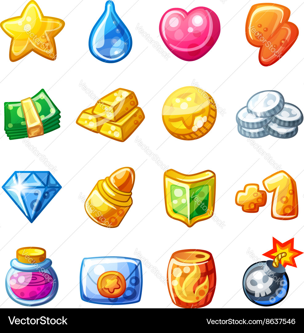Cartoon Resource Icons vector image