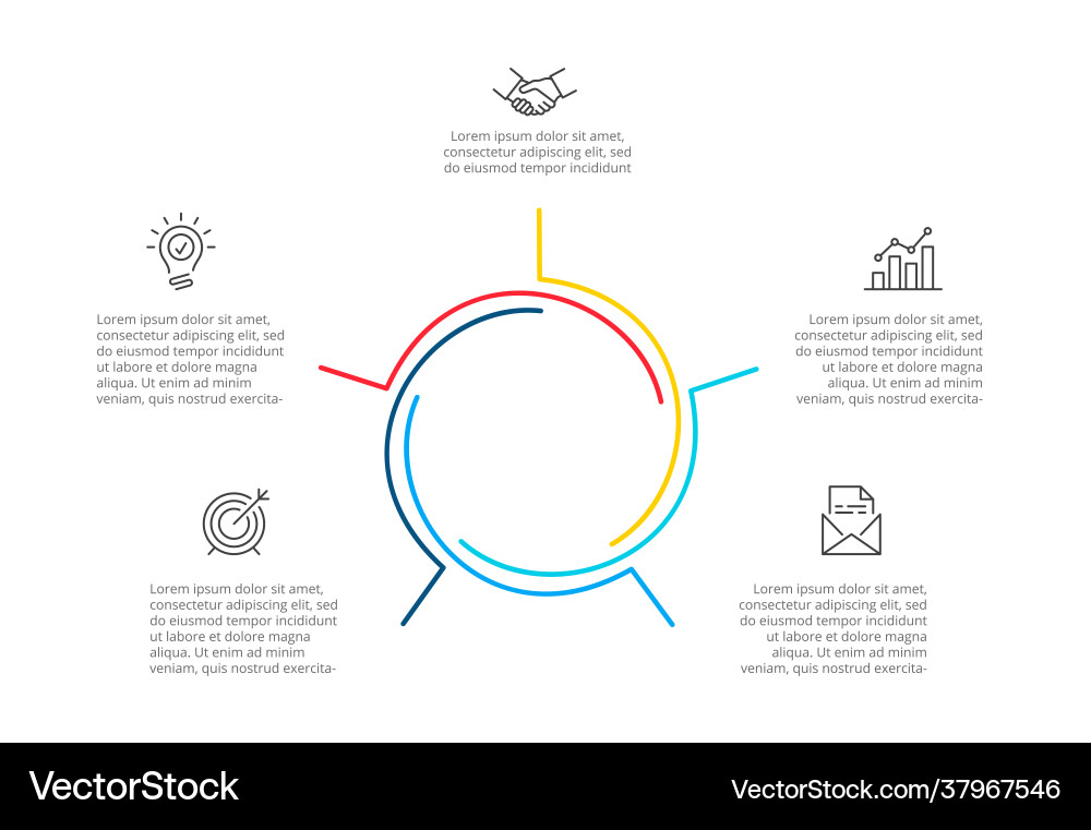 Cyclic lines infographic modern Royalty Free Vector Image
