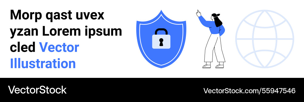 Digital security with shield lock globe Digital security with shield lock globe vector image