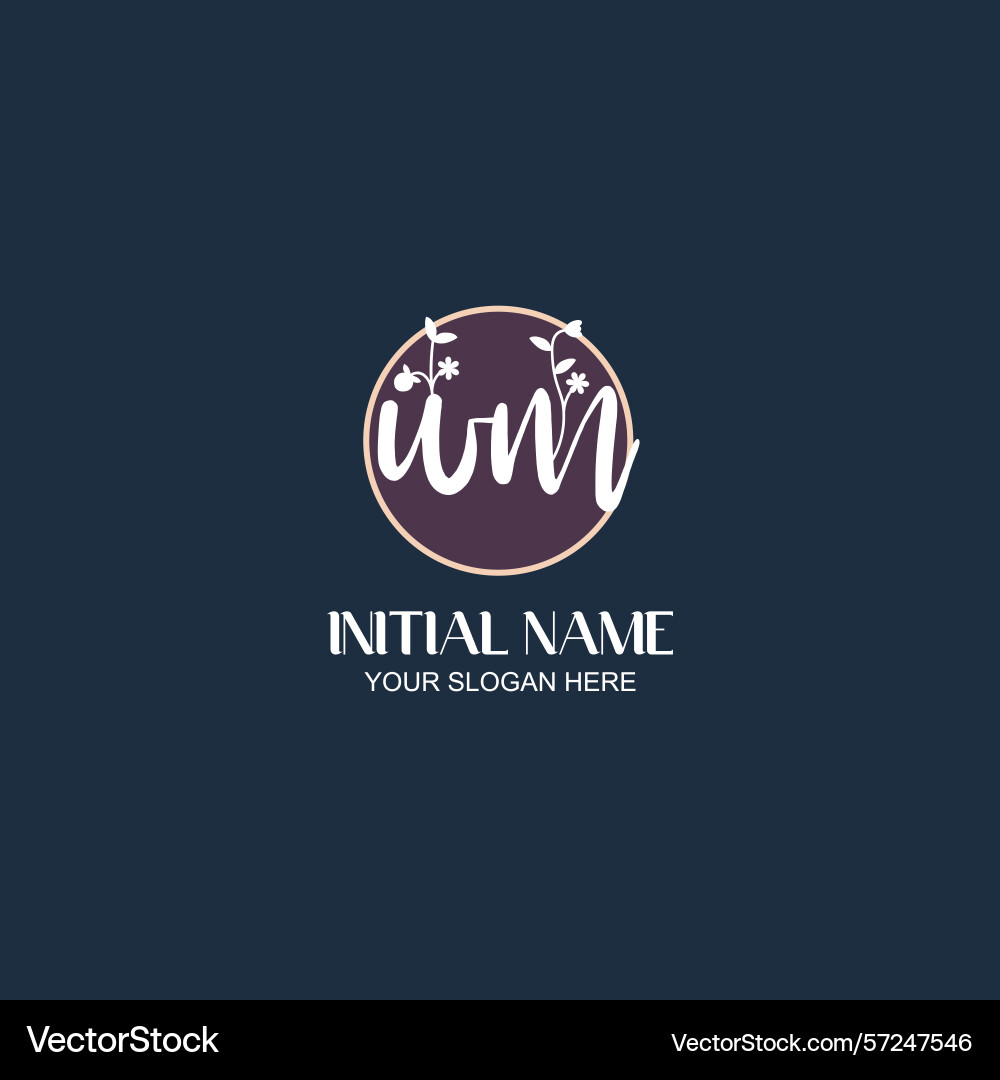 Elegant wm initial logo design with botanical Elegant wm initial logo design with botanical Vector Image