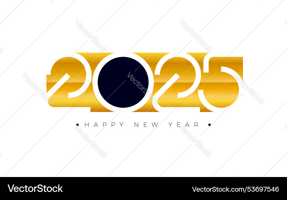 Happy new year 2025 with golden Happy new year 2025 with golden vector image