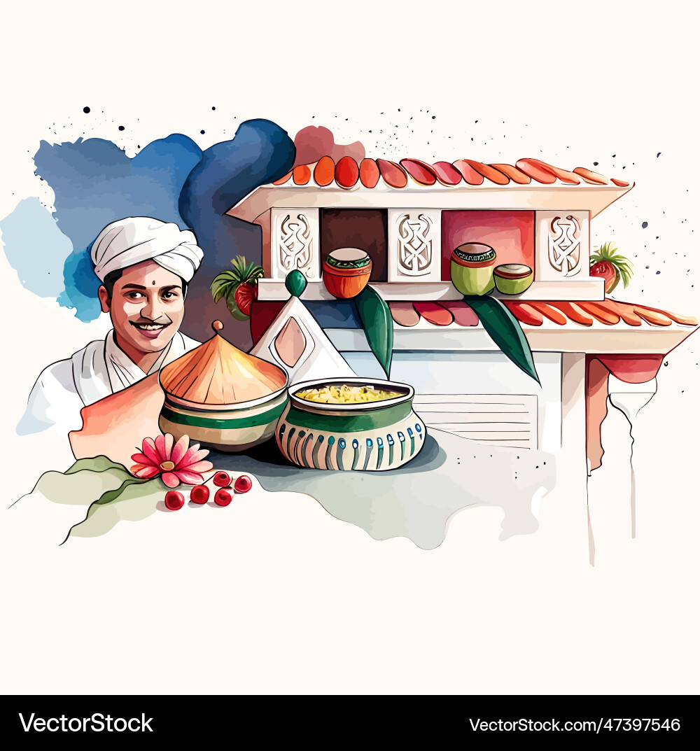 Happy ugadi card with text in white frame on color Vector Image