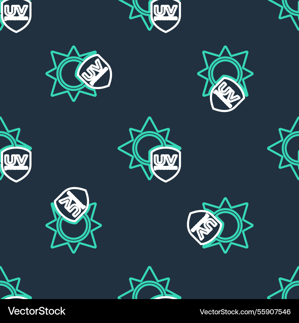 Line uv protection icon isolated seamless pattern Vector Image