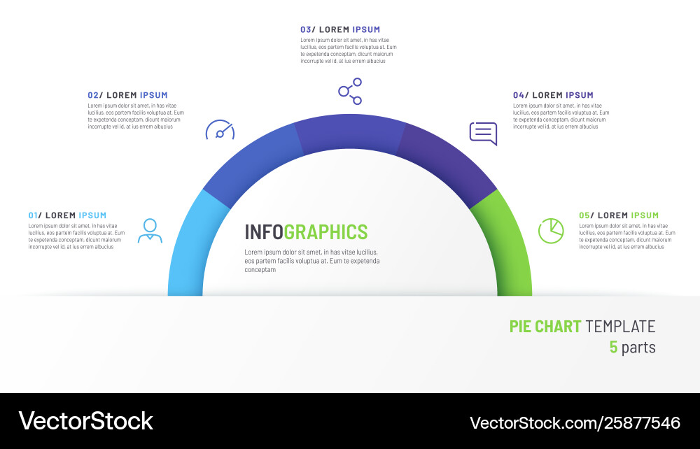 Pie chart infographic template in form Pie chart infographic template in form vector image