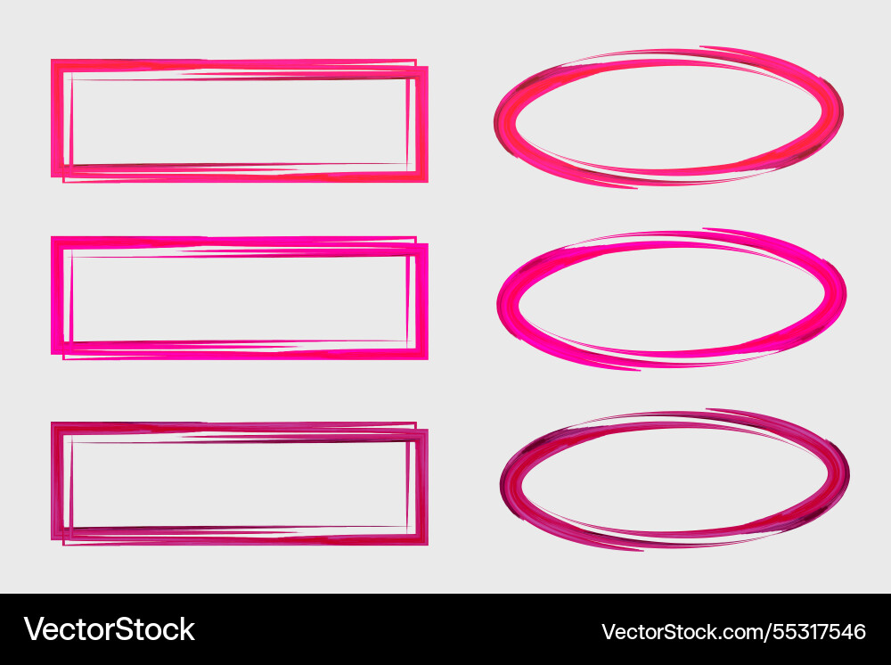 Red circles and rectangle frames Vector Image