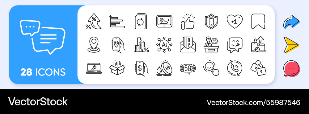 Smartphone protection locks and text message line Smartphone protection locks and text message line vector image