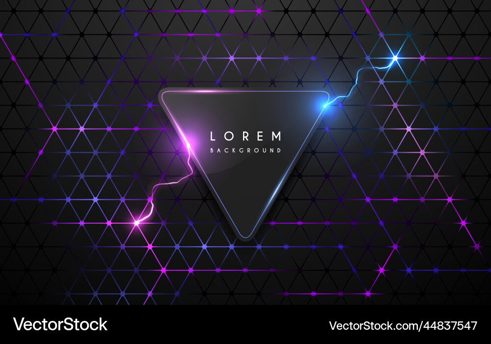 Abstract triangle background with lightning effect vector image