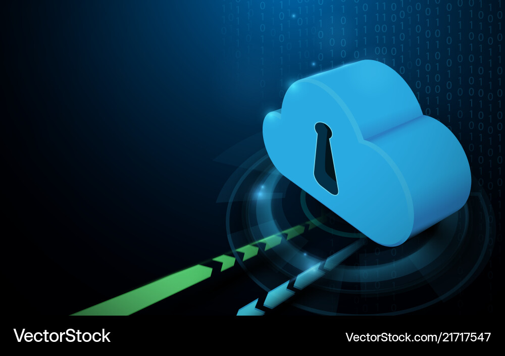 Cloud data storage with technology background vector image