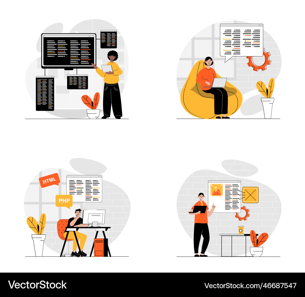 IT Development & Coding Concepts vector image