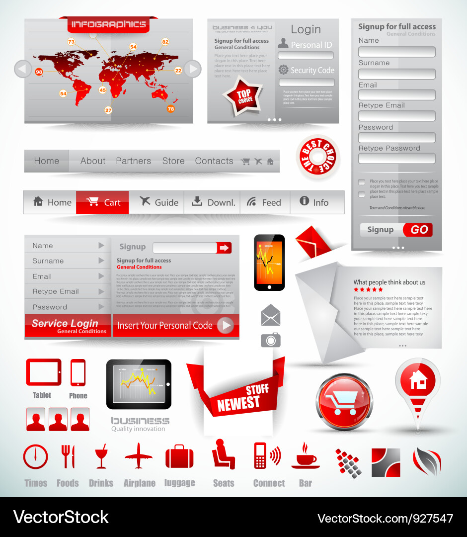 Website Header & Layout Template vector image