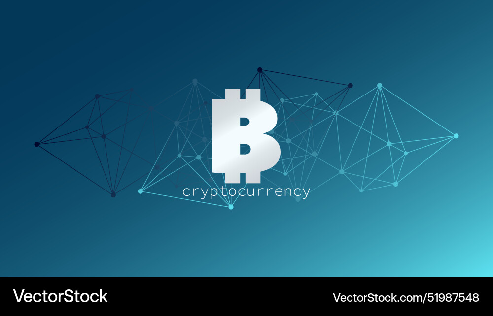 Bitcoin cryptocurrency symbol blockchain vector image
