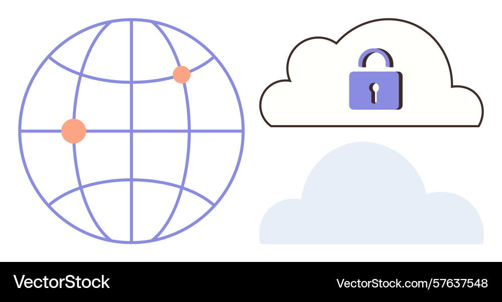 Global network connectivity and cloud data Global network connectivity and cloud data vector image