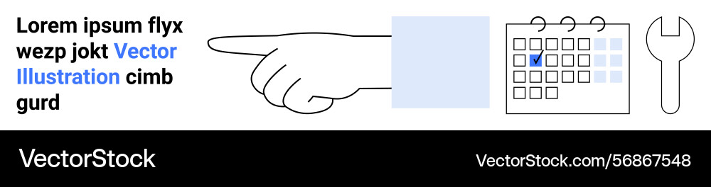 Hand pointing at calendar with highlighted date Hand pointing at calendar with highlighted date vector image