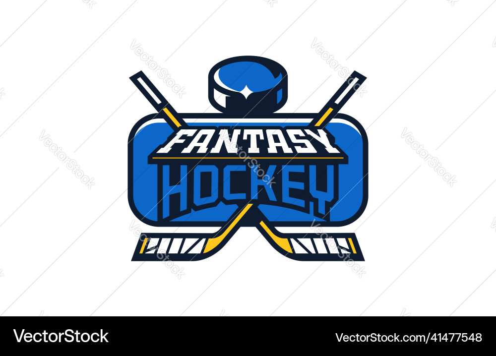 Ice hockey fantasy league logo emblem colorful Ice hockey fantasy league logo emblem colorful vector image