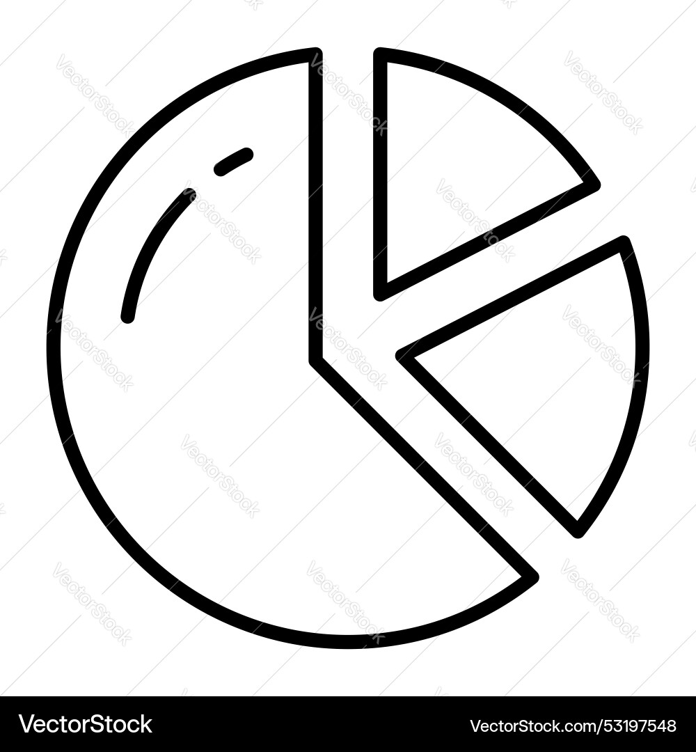 Pie chart icon isolated on white background Vector Image