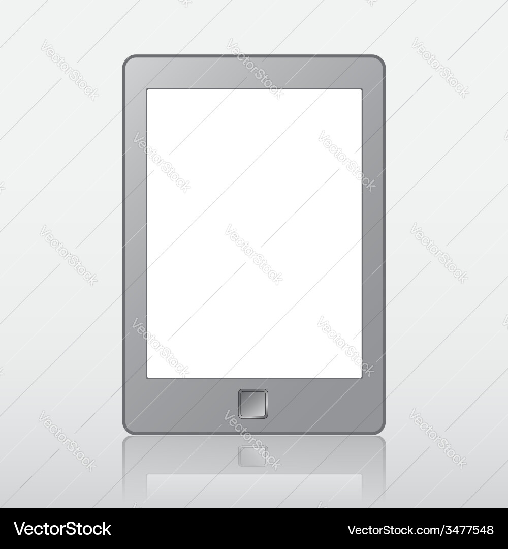 Portable e-book reader with clipping path for book vector image