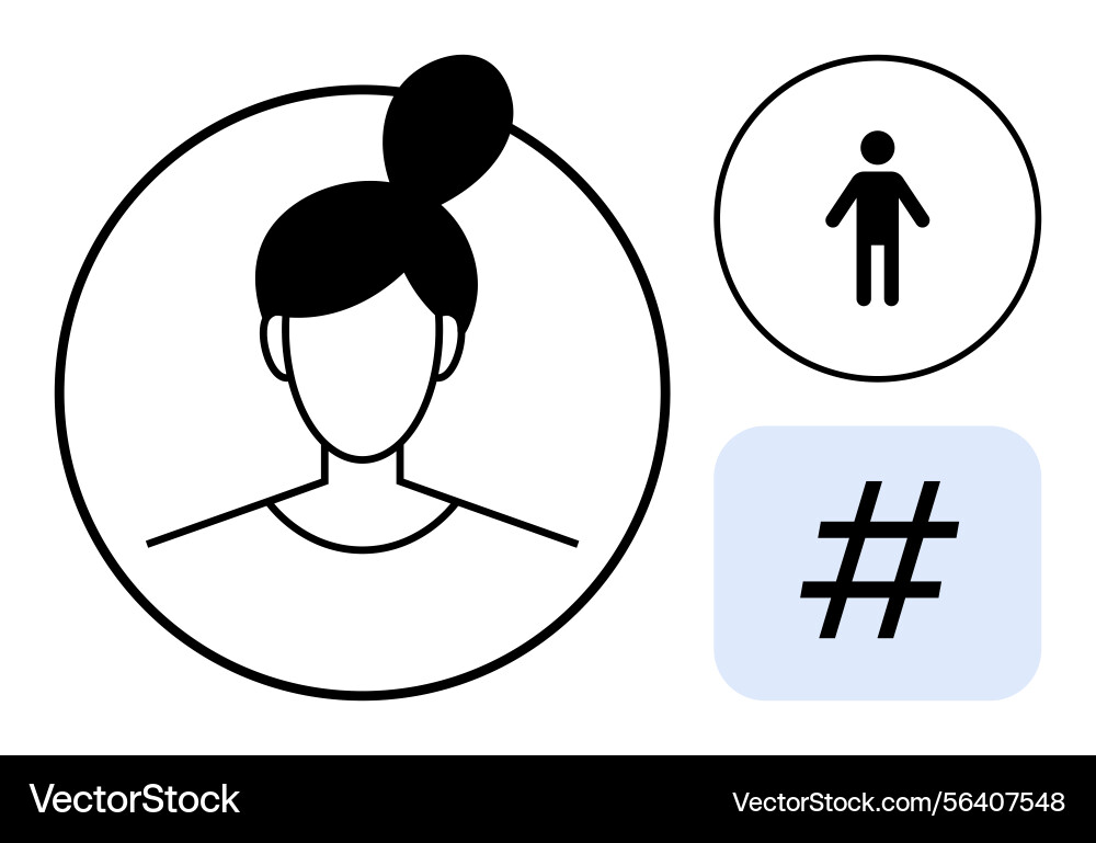 Profile avatar with user icon and metadata tag Profile avatar with user icon and metadata tag vector image