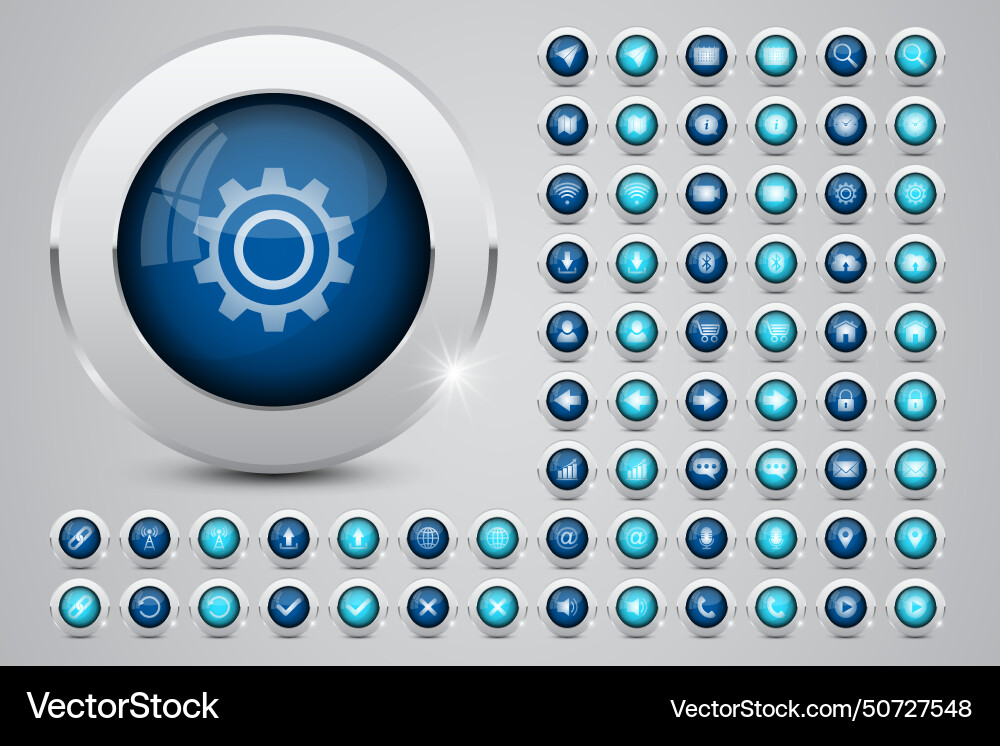 Realistic on off buttons set for web app Realistic on off buttons set for web app vector image