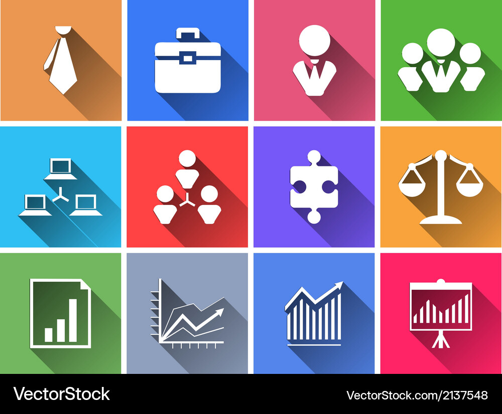 Set of flat color buttons Vector Image