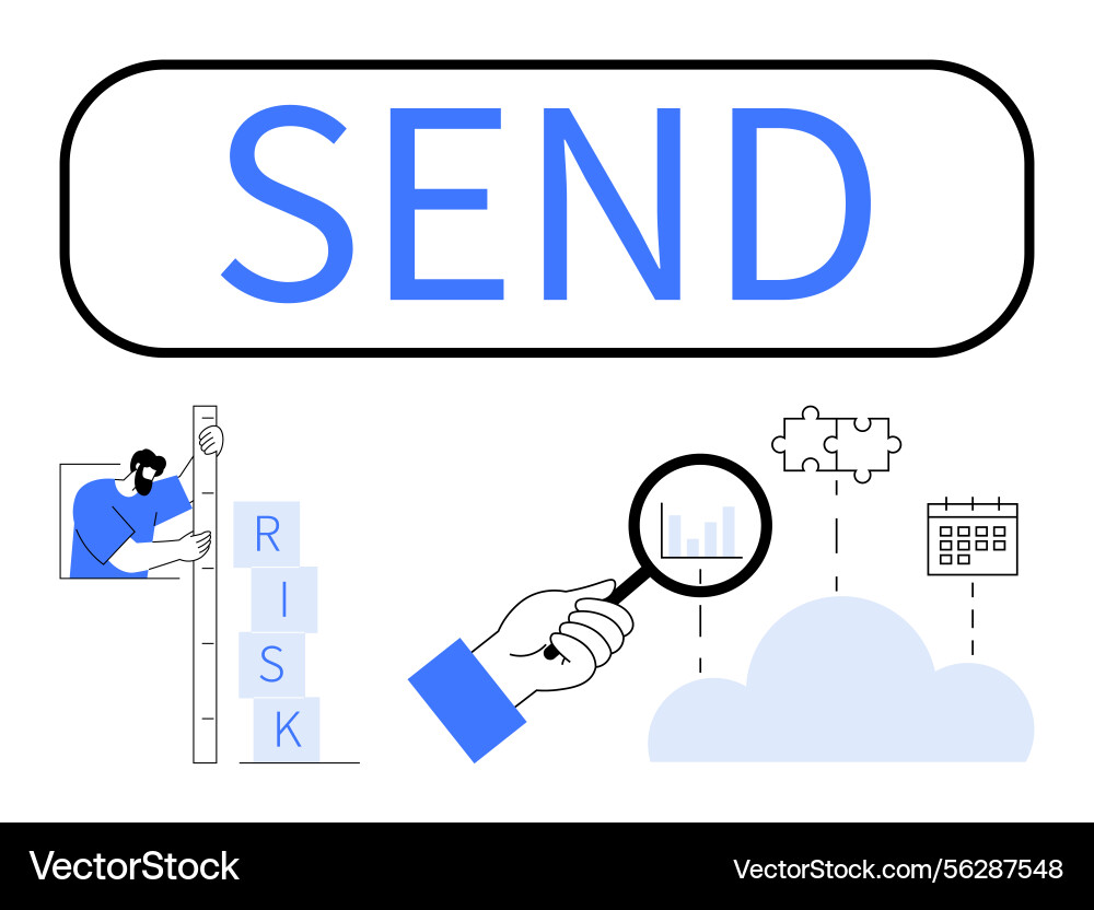 Strategic overview of risk analysis and cloud data Strategic overview of risk analysis and cloud data vector image
