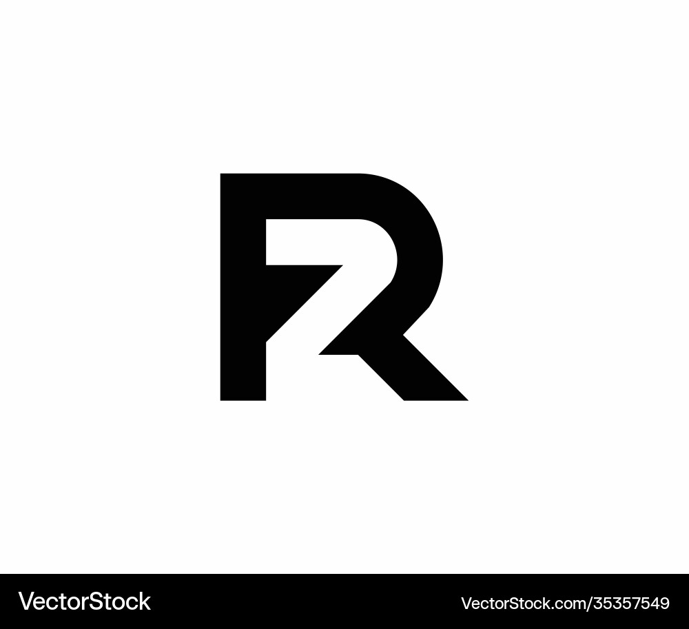 Alphabet r 2 letter symbol logo icon design vector image