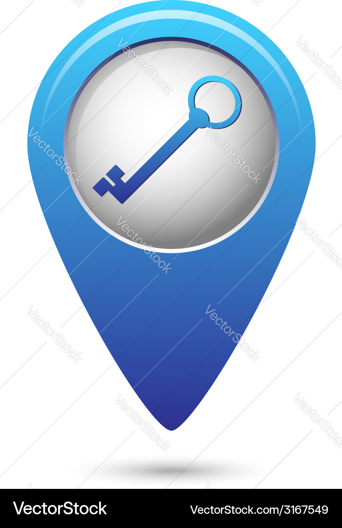 Map pointer with closed lock icon Vector Image