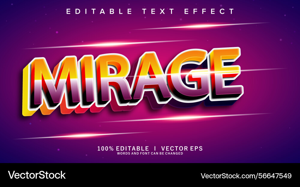 Mirage text effect with modern style design Mirage text effect with modern style design vector image