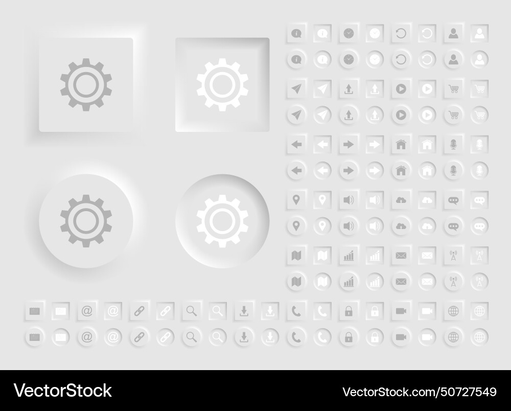 Neumorphic on off buttons set for web app Neumorphic on off buttons set for web app vector image