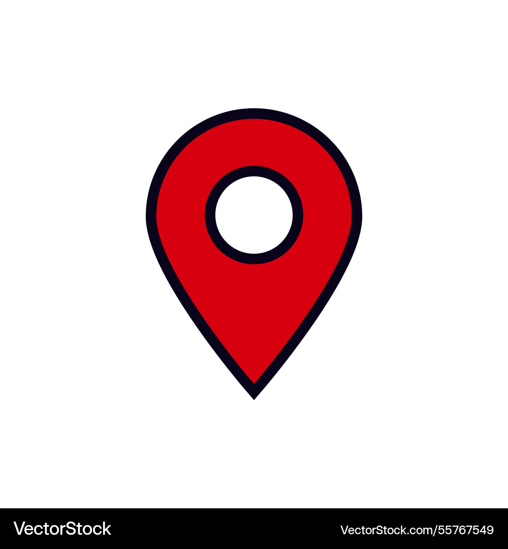Red map pin icon for location Vector Image