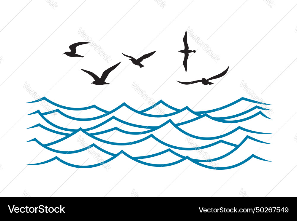 Sea waves icon Royalty Free Vector Image - VectorStock