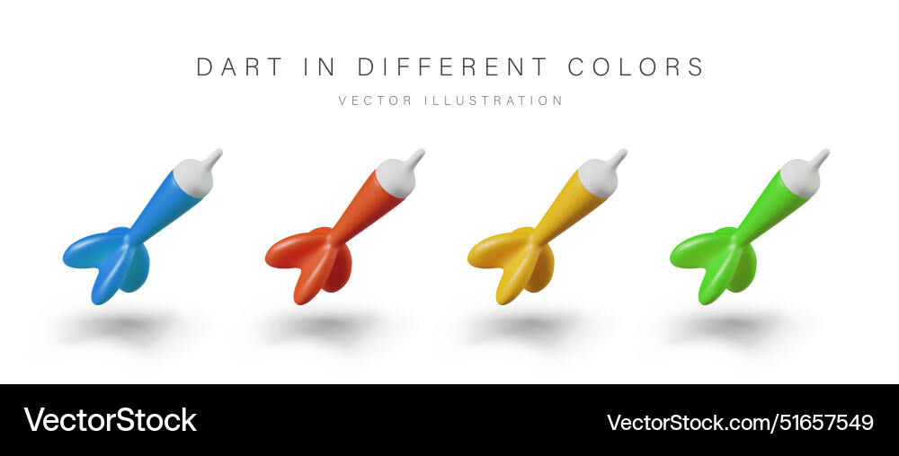 Set of dart needles different colors elements Vector Image