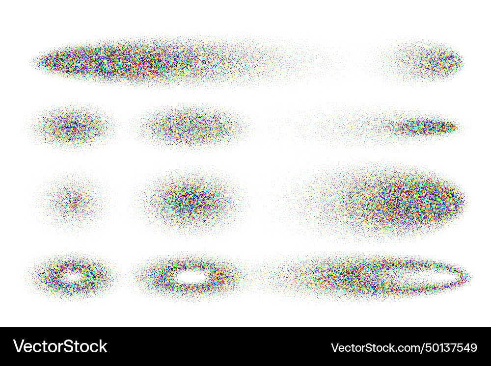 Stipple shadows set dotted design elements Stipple shadows set dotted design elements vector image