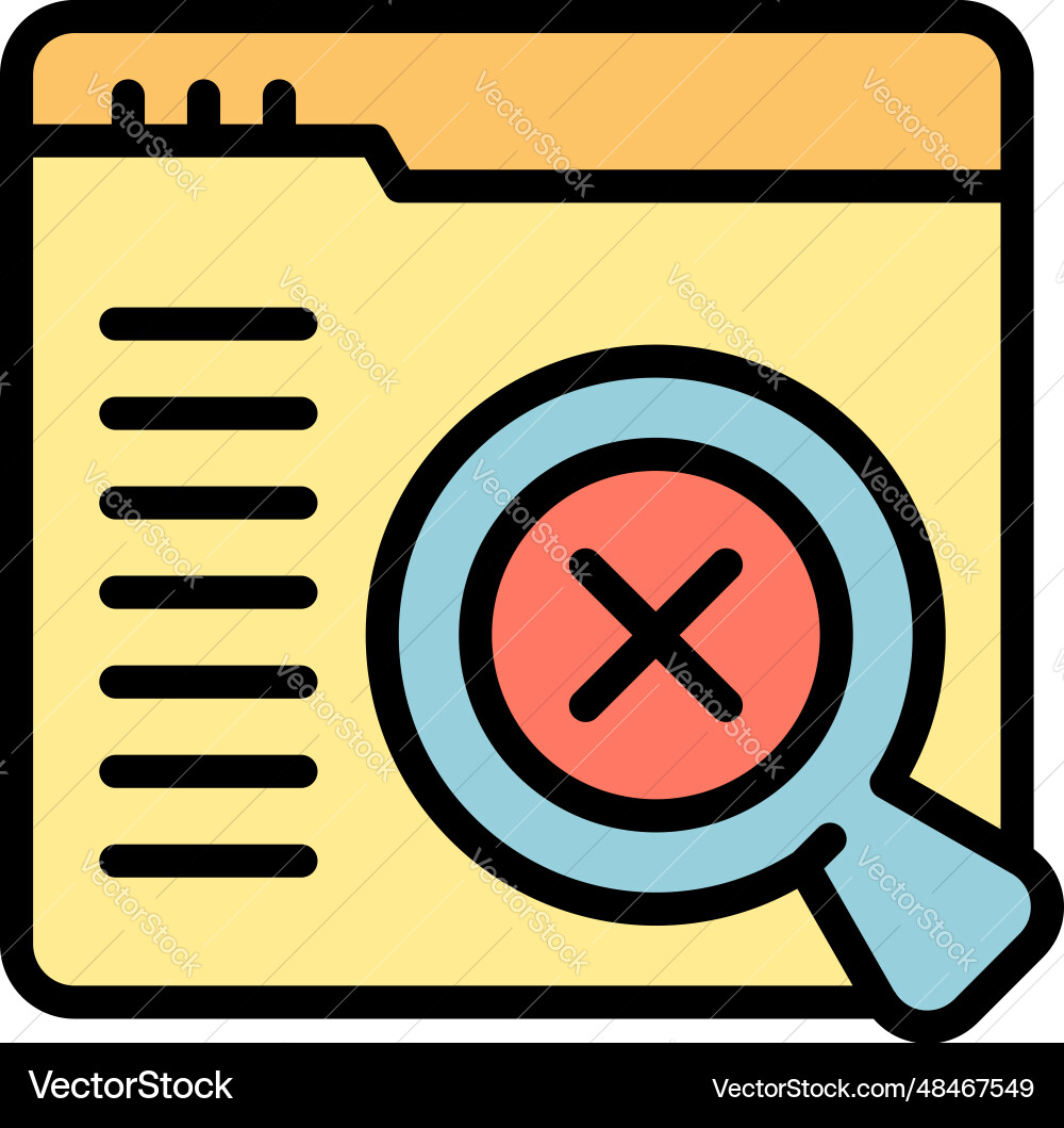 Web error search icon flat Web error search icon flat Vector Image