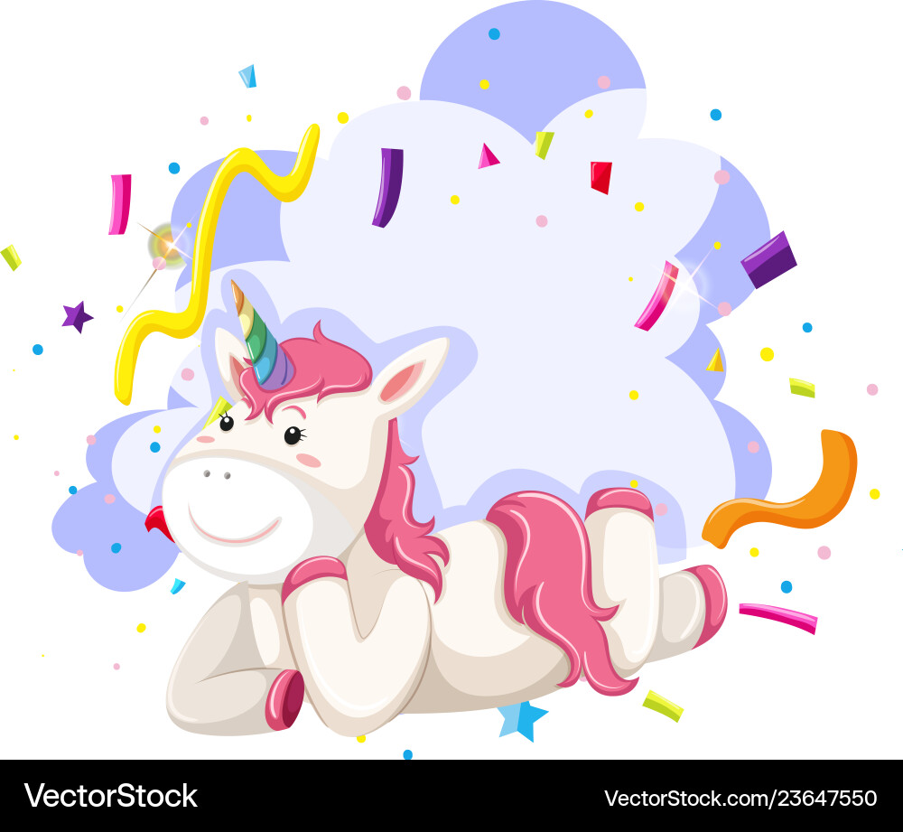 A unicorn character party theme Vector Image