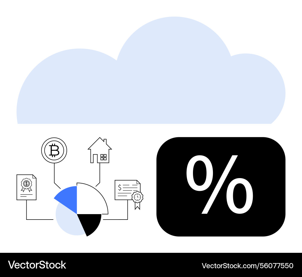 Cloud computing for financial analytics featuring Vector Image