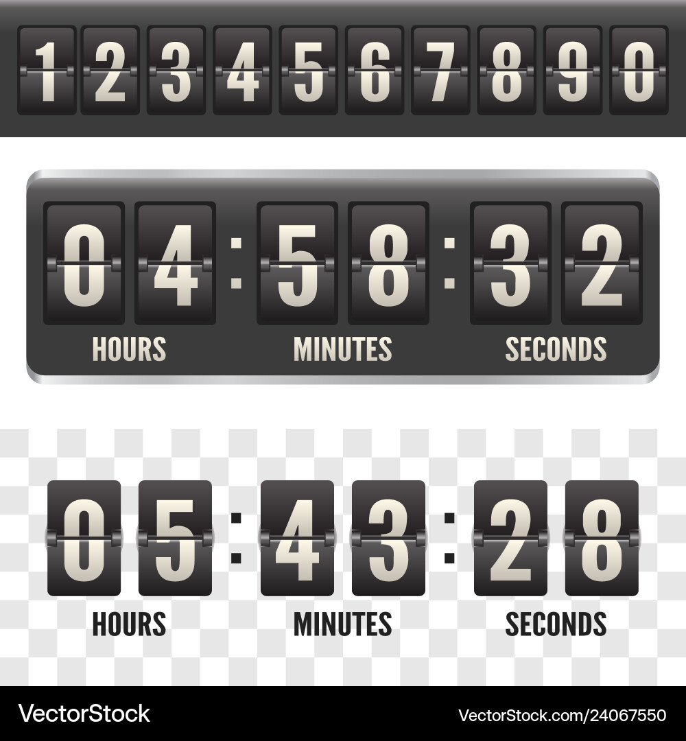 Countdown Flip Clock with Scoreboard Vector Image
