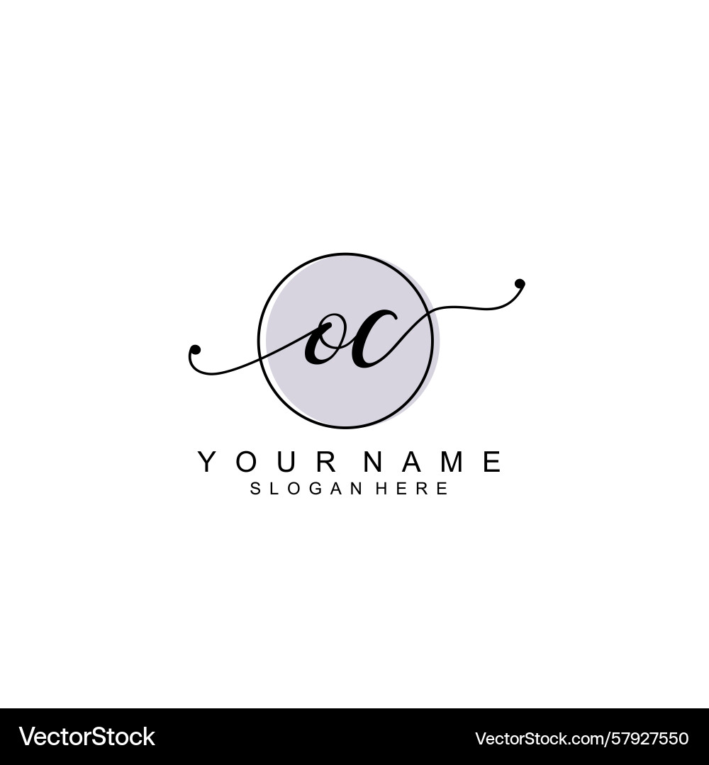 Handwriting logo concepts with initial oc Vector Image